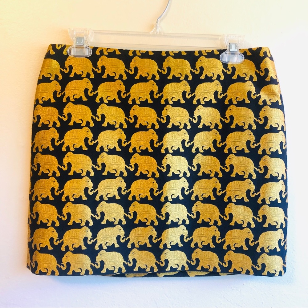 J. Crew Gold and Black Elephant Parade Skirt - Picture 4 of 8